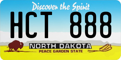ND license plate HCT888
