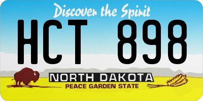 ND license plate HCT898