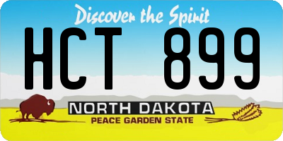 ND license plate HCT899