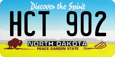 ND license plate HCT902