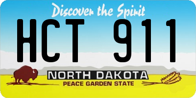 ND license plate HCT911