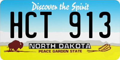ND license plate HCT913