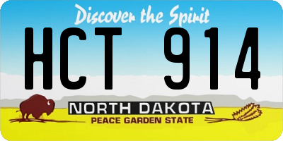 ND license plate HCT914