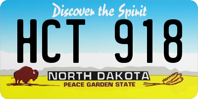 ND license plate HCT918