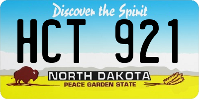 ND license plate HCT921