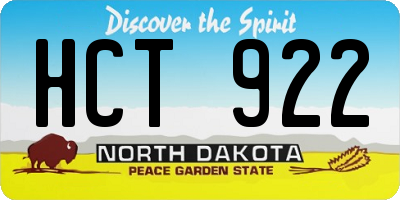 ND license plate HCT922