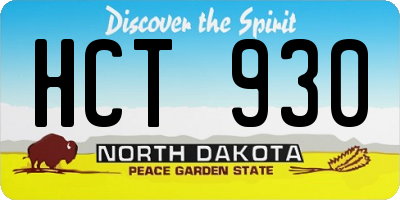 ND license plate HCT930