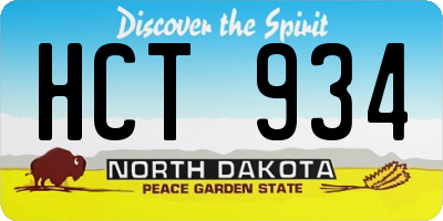 ND license plate HCT934