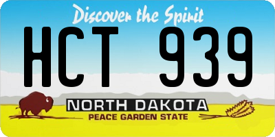 ND license plate HCT939