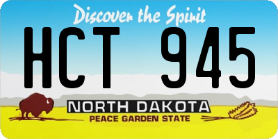 ND license plate HCT945