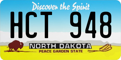 ND license plate HCT948