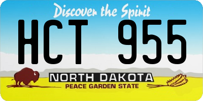 ND license plate HCT955
