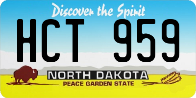 ND license plate HCT959