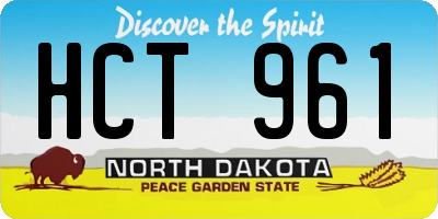 ND license plate HCT961