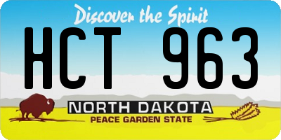ND license plate HCT963