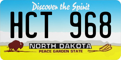 ND license plate HCT968