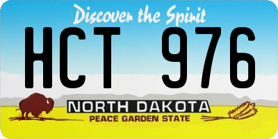 ND license plate HCT976
