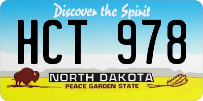 ND license plate HCT978
