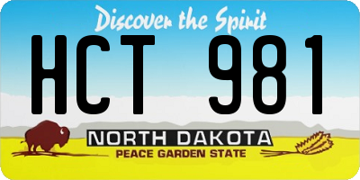 ND license plate HCT981