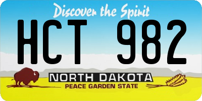 ND license plate HCT982