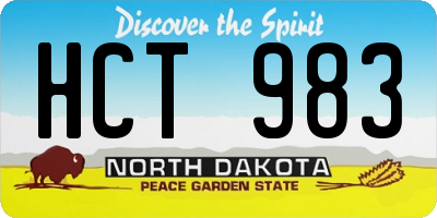 ND license plate HCT983
