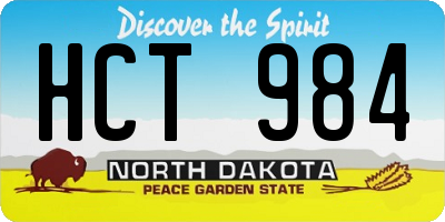 ND license plate HCT984