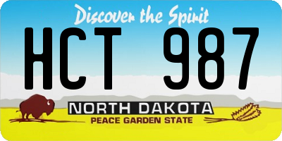 ND license plate HCT987