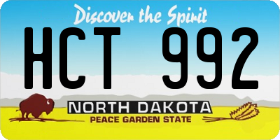 ND license plate HCT992