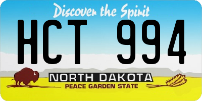 ND license plate HCT994