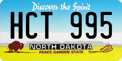 ND license plate HCT995