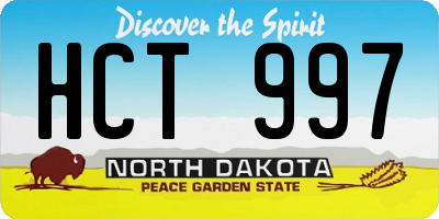ND license plate HCT997