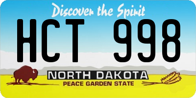 ND license plate HCT998