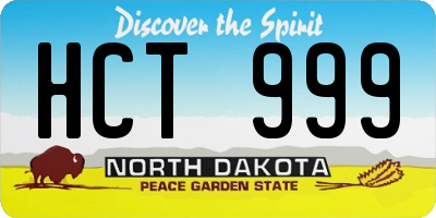 ND license plate HCT999