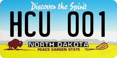 ND license plate HCU001