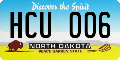 ND license plate HCU006