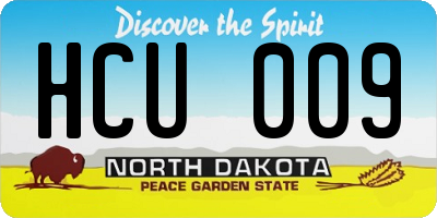 ND license plate HCU009