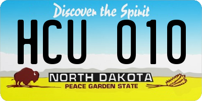 ND license plate HCU010