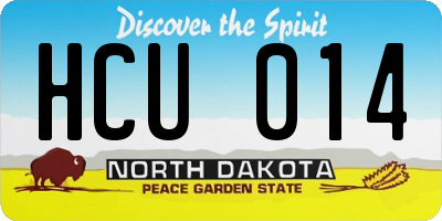 ND license plate HCU014
