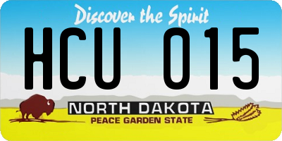 ND license plate HCU015