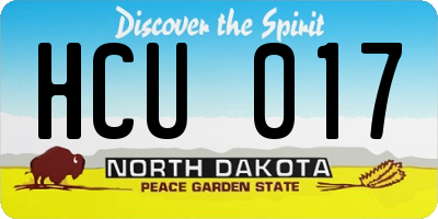 ND license plate HCU017