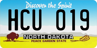 ND license plate HCU019