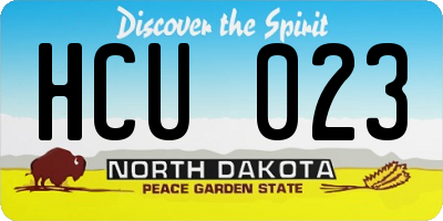 ND license plate HCU023