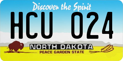 ND license plate HCU024