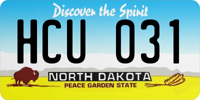 ND license plate HCU031