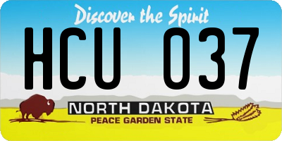 ND license plate HCU037