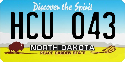 ND license plate HCU043