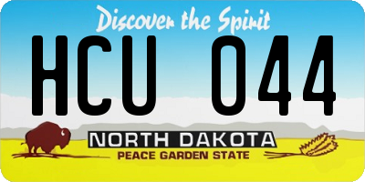 ND license plate HCU044