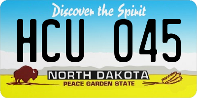 ND license plate HCU045