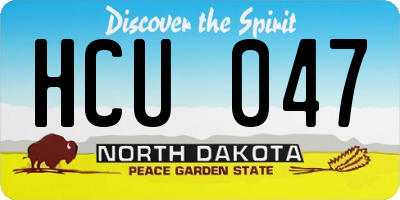ND license plate HCU047