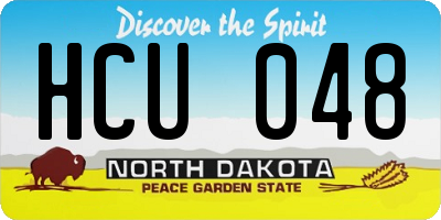 ND license plate HCU048